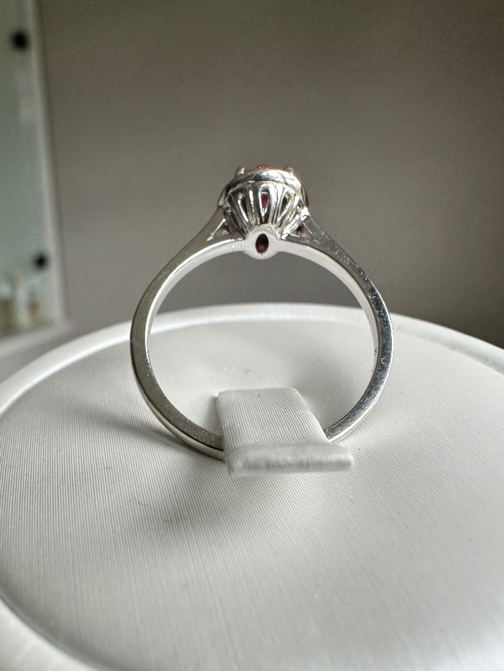 💖 14k White Gold Pink Tourmaline & Diamond Halo Ring ✨ Size 7 - Picture 6 of 10